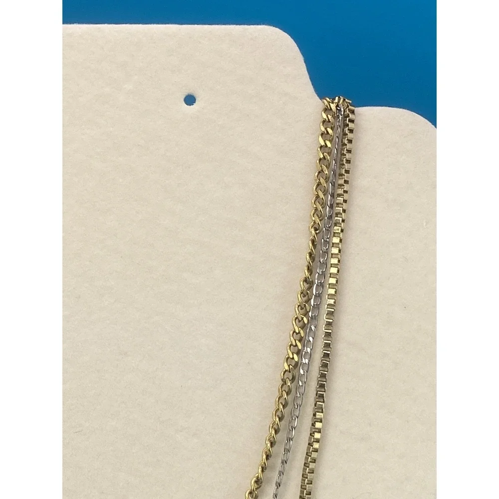 Fashion Layering Chain Necklace Set‎ Gold Tone Silver Tone Mixed Link Styles